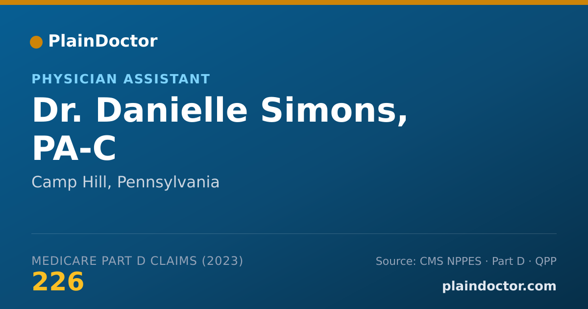 Shareable card for Danielle Simons, PA-C - Physician Assistant, Camp Hill, PA