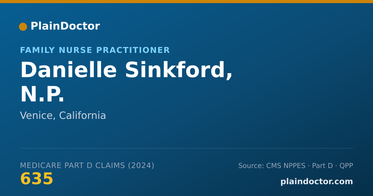 Shareable card for Danielle Sinkford, N.P. - Family Nurse Practitioner, Venice, CA