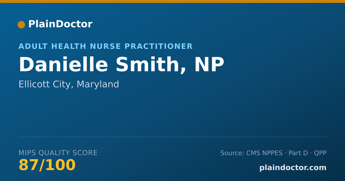 Shareable card for Danielle Smith, NP - Adult Health Nurse Practitioner, Ellicott City, MD