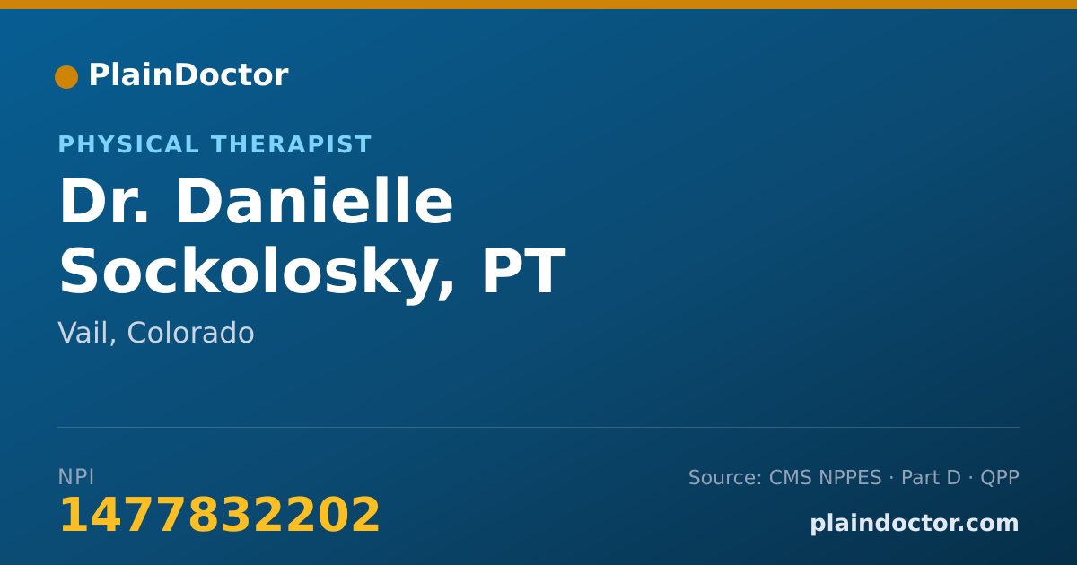 Shareable card for Danielle Sockolosky, PT - Physical Therapist, Vail, CO