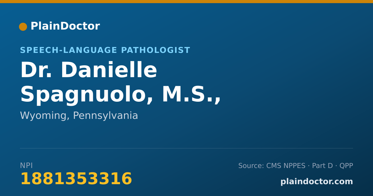 Shareable card for Danielle Spagnuolo, M.S., CCC-SLP - Speech-Language Pathologist, Wyoming, PA
