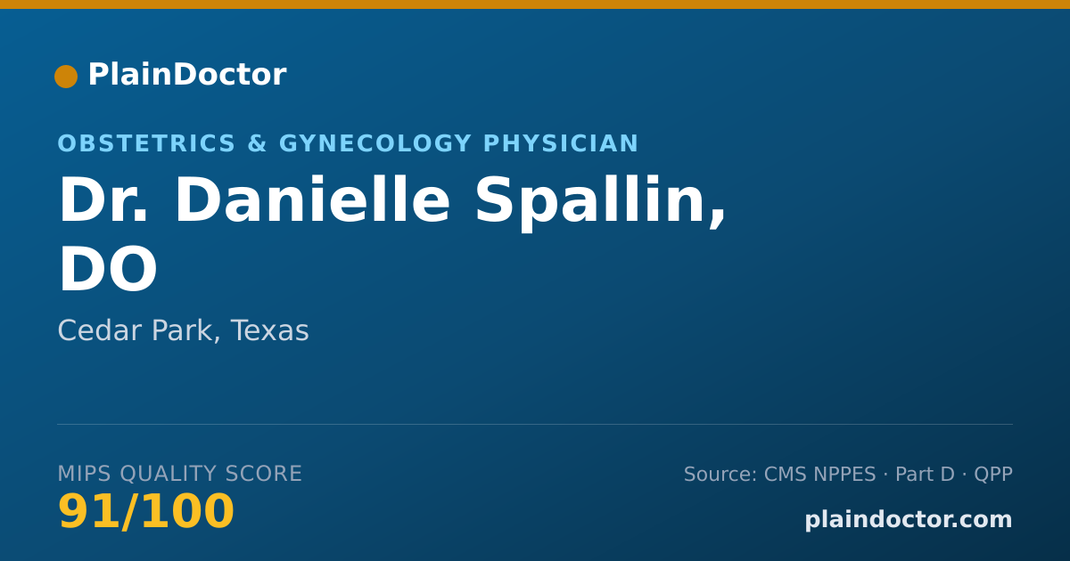 Shareable card for Danielle Spallin, DO - Obstetrics & Gynecology Physician, Cedar Park, TX