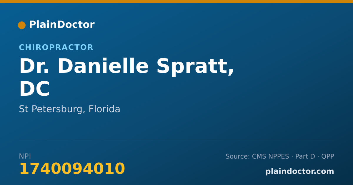 Shareable card for Danielle Spratt, DC - Chiropractor, St Petersburg, FL