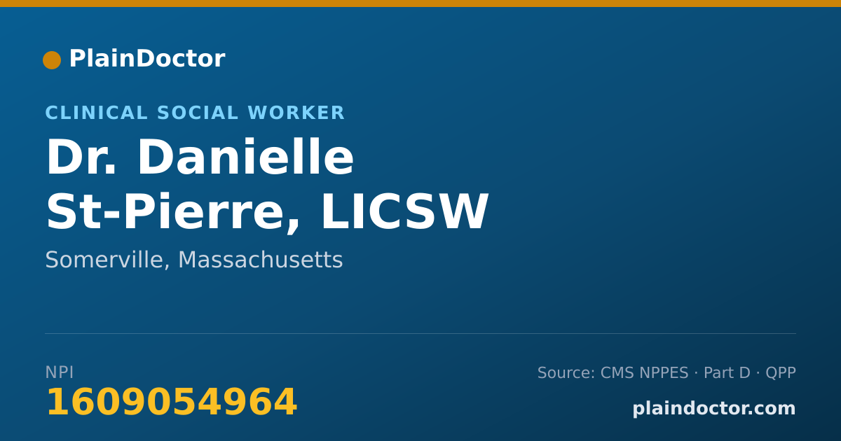 Shareable card for Danielle St-Pierre, LICSW - Clinical Social Worker, Somerville, MA