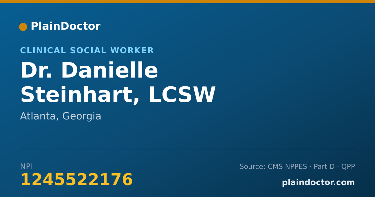 Shareable card for Danielle Steinhart, LCSW - Clinical Social Worker, Atlanta, GA