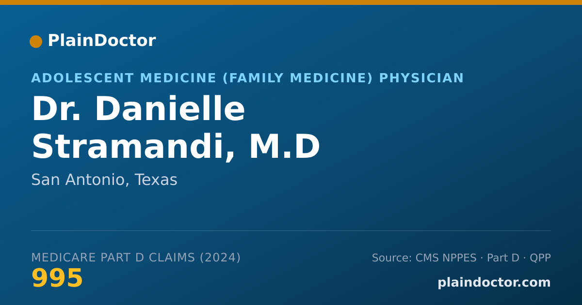 Shareable card for Danielle Stramandi, M.D - Adolescent Medicine (Family Medicine) Physician, San Antonio, TX