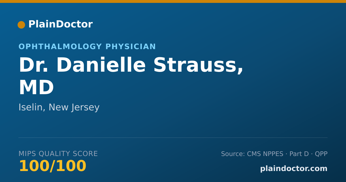 Shareable card for Danielle Strauss, MD - Ophthalmology Physician, Iselin, NJ