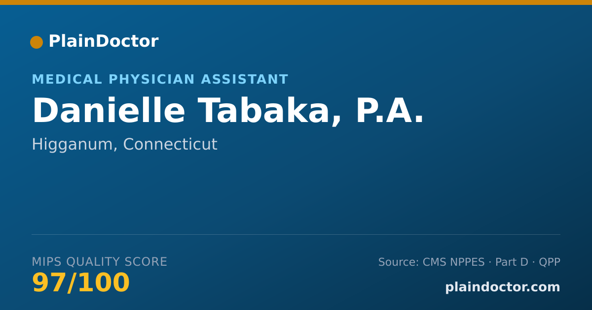 Shareable card for Danielle Tabaka, P.A. - Physician Assistant, Higganum, CT