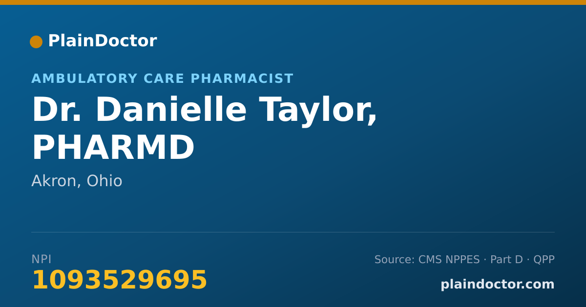 Shareable card for Danielle Taylor, PHARMD - Ambulatory Care Pharmacist, Akron, OH