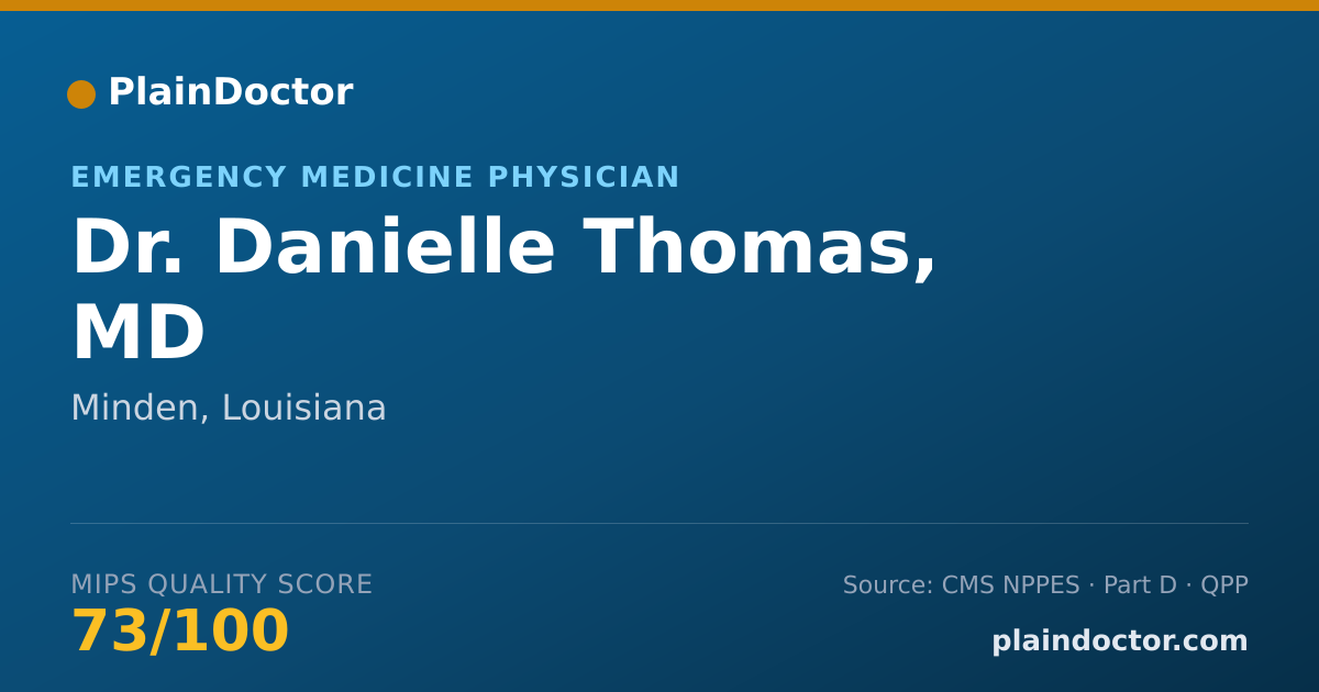 Shareable card for Danielle Thomas, MD - Emergency Medicine Physician, Minden, LA