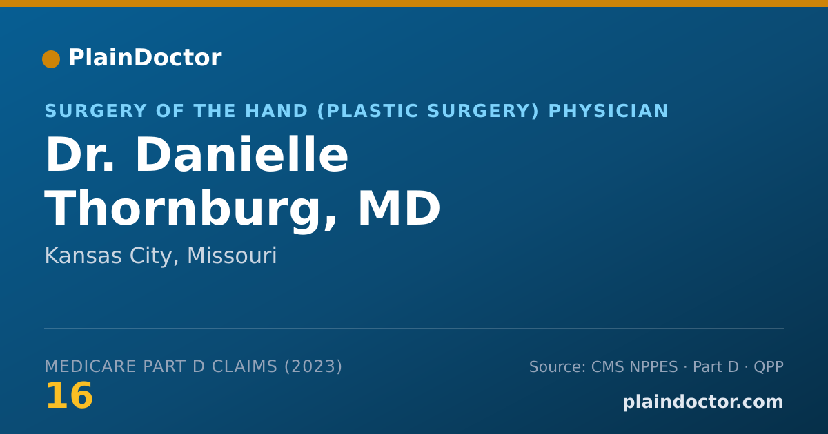 Shareable card for Danielle Thornburg, MD - Surgery of the Hand (Plastic Surgery) Physician, Kansas City, MO