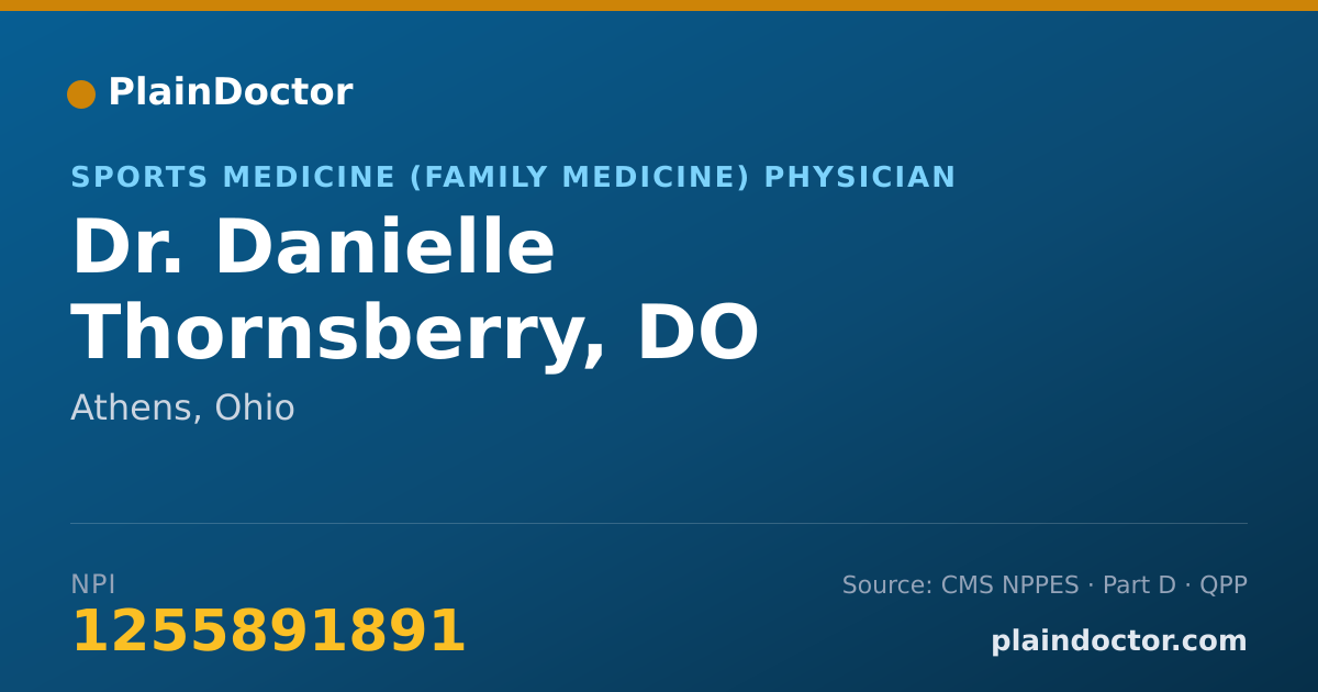 Shareable card for Danielle Thornsberry, DO - Sports Medicine (Family Medicine) Physician, Athens, OH