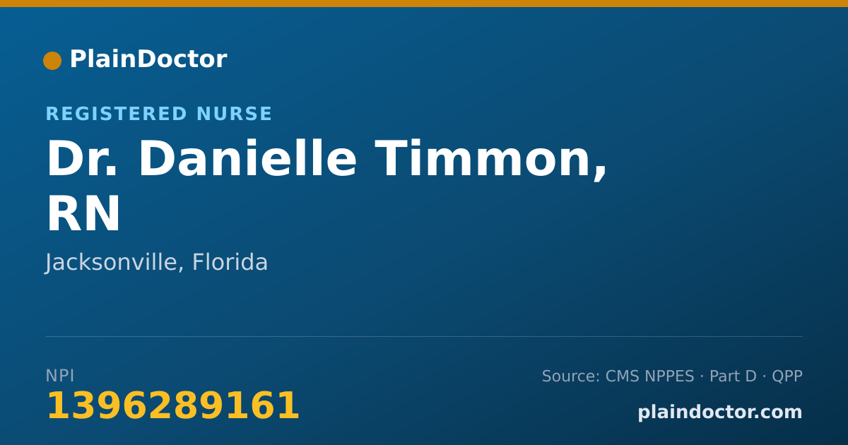 Shareable card for Danielle Timmon, RN - Registered Nurse, Jacksonville, FL