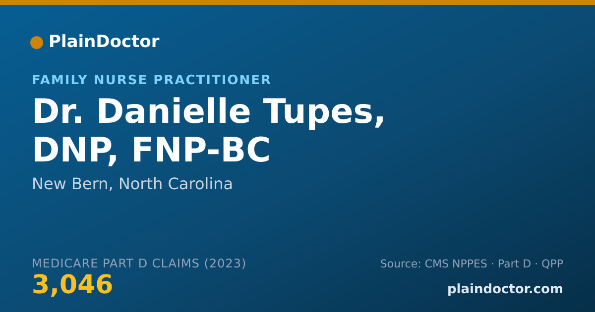 Shareable card for Danielle Tupes, DNP, FNP-BC - Family Nurse Practitioner, New Bern, NC