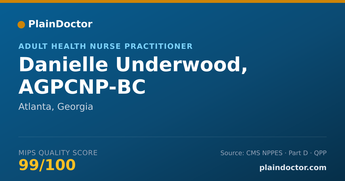 Shareable card for Danielle Underwood, AGPCNP-BC - Adult Health Nurse Practitioner, Atlanta, GA