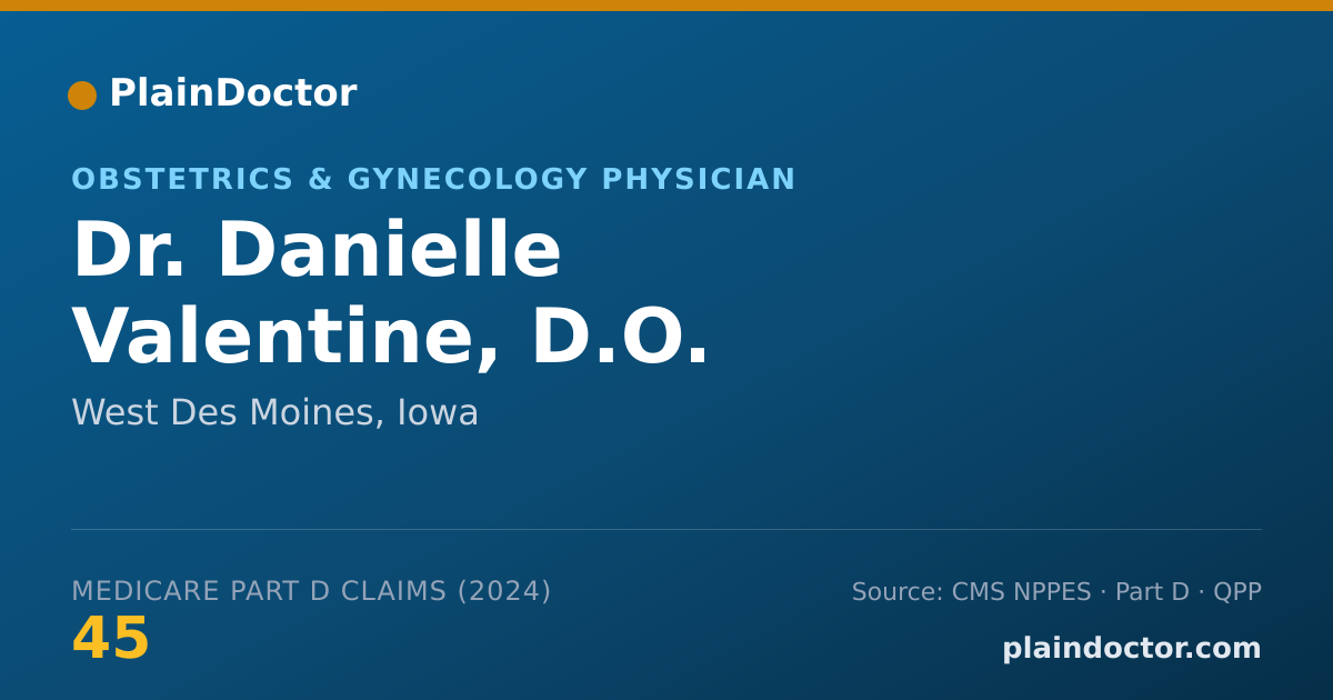 Shareable card for Danielle Valentine, D.O. - Obstetrics & Gynecology Physician, West Des Moines, IA