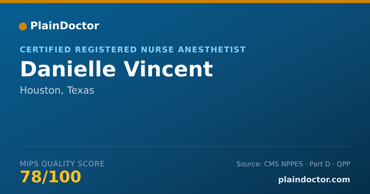 Shareable card for Danielle Vincent - Certified Registered Nurse Anesthetist, Houston, TX