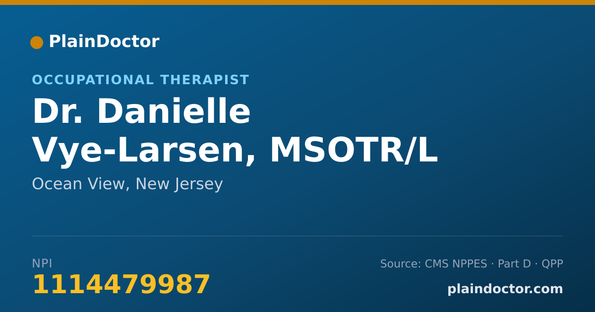 Shareable card for Danielle Vye-Larsen, MSOTR/L - Occupational Therapist, Ocean View, NJ