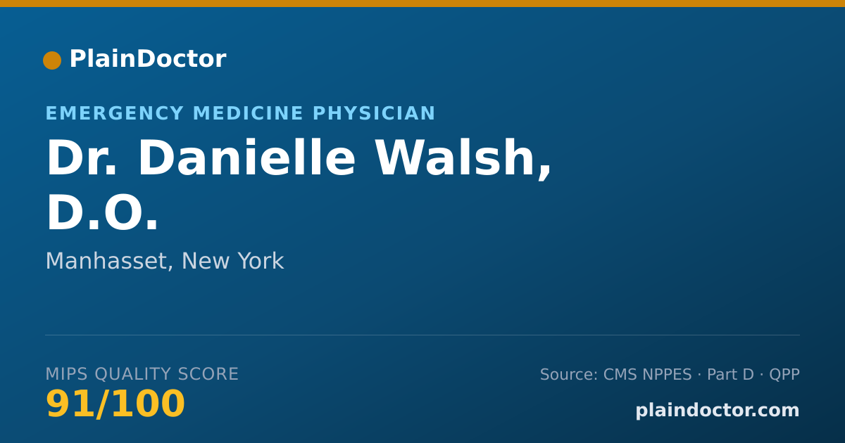 Shareable card for Danielle Walsh, D.O. - Emergency Medicine Physician, Manhasset, NY