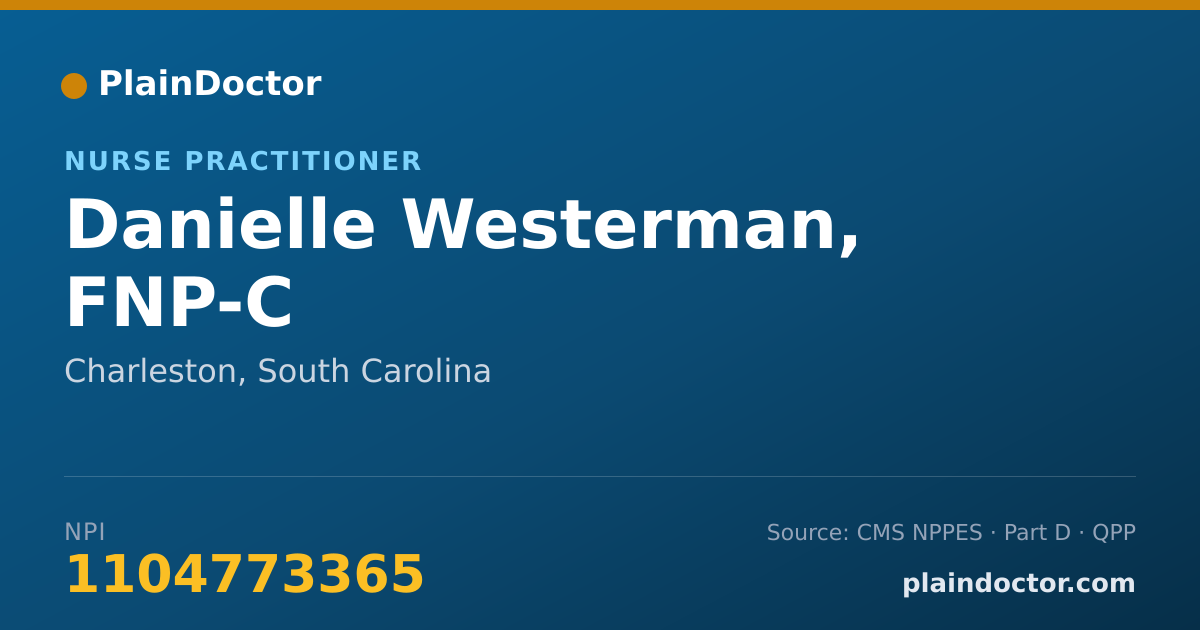 Shareable card for Danielle Westerman, FNP-C - Nurse Practitioner, Charleston, SC