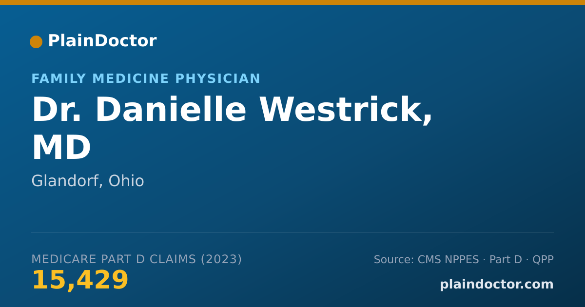 Shareable card for Danielle Westrick, MD - Family Medicine Physician, Glandorf, OH