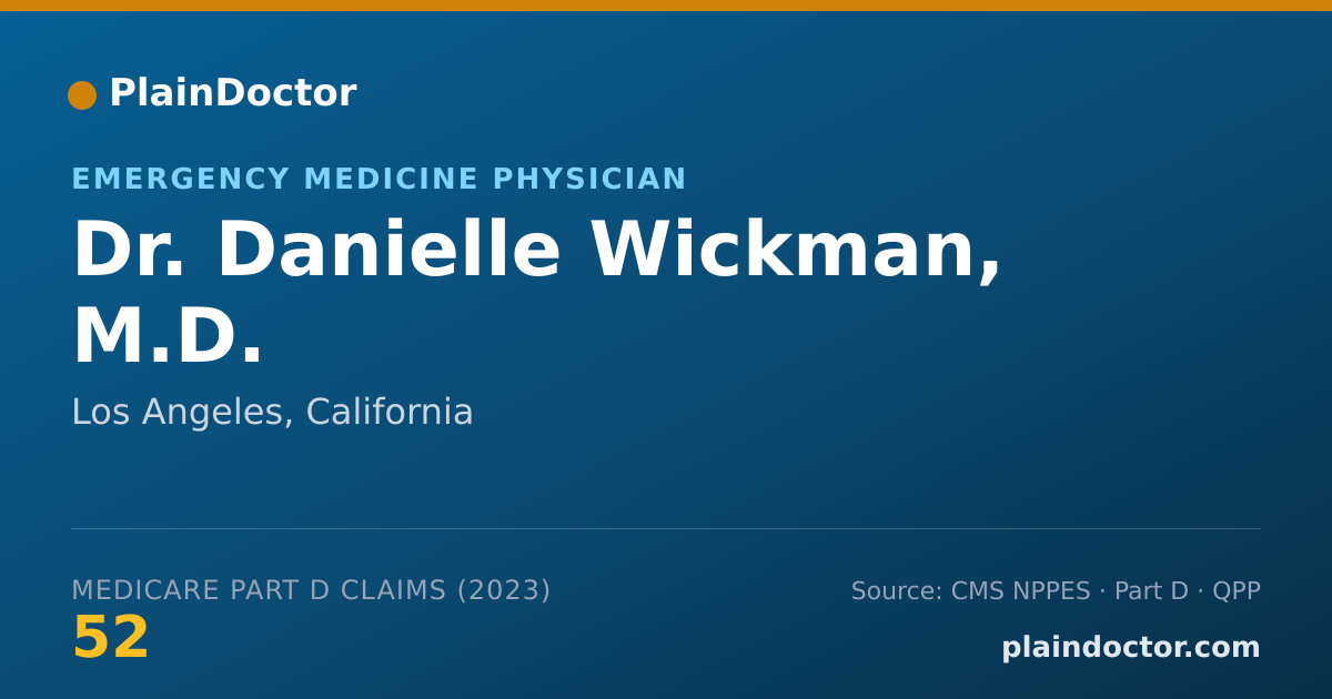 Shareable card for Danielle Wickman, M.D. - Emergency Medicine Physician, Los Angeles, CA