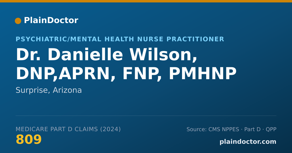 Shareable card for Danielle Wilson, DNP,APRN, FNP, PMHNP - Nurse Practitioner, Surprise, AZ