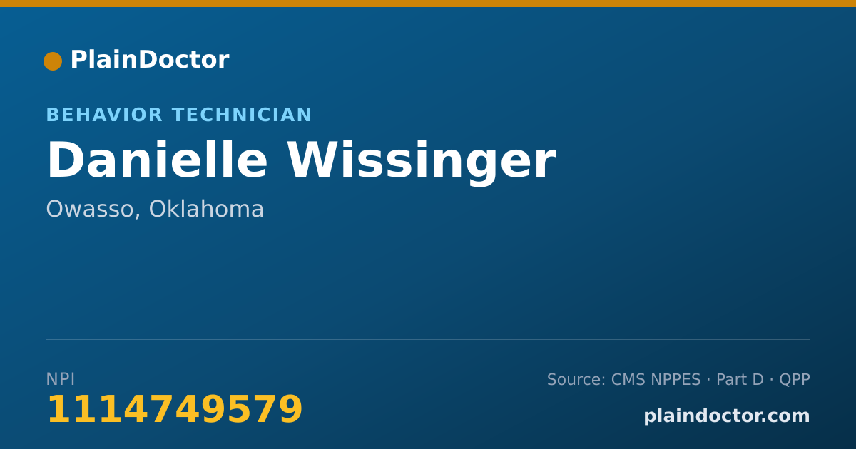 Shareable card for Danielle Wissinger - Behavior Technician, Owasso, OK