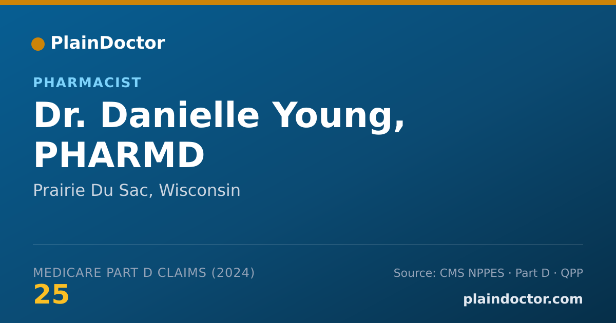 Shareable card for Danielle Young, PHARMD - Pharmacist, Prairie Du Sac, WI