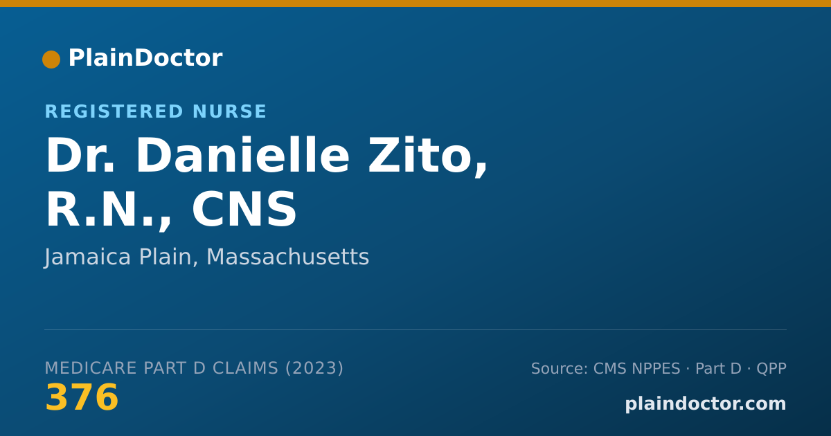 Shareable card for Danielle Zito, R.N., CNS - Registered Nurse, Jamaica Plain, MA