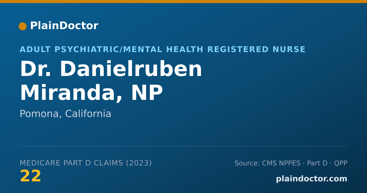 Shareable card for Danielruben Miranda, NP - Adult Psychiatric/Mental Health Registered Nurse, Pomona, CA