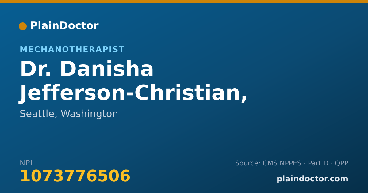 Shareable card for Danisha Jefferson-Christian, LMP - Mechanotherapist, Seattle, WA