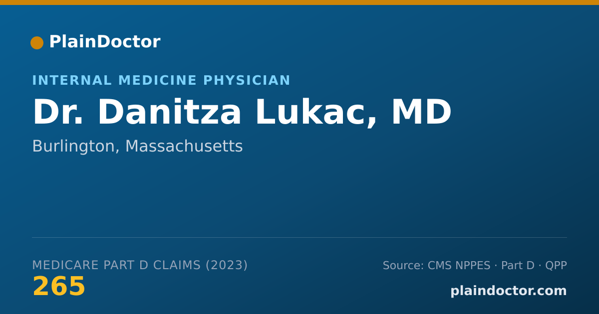 Shareable card for Danitza Lukac, MD - Internal Medicine Physician, Burlington, MA
