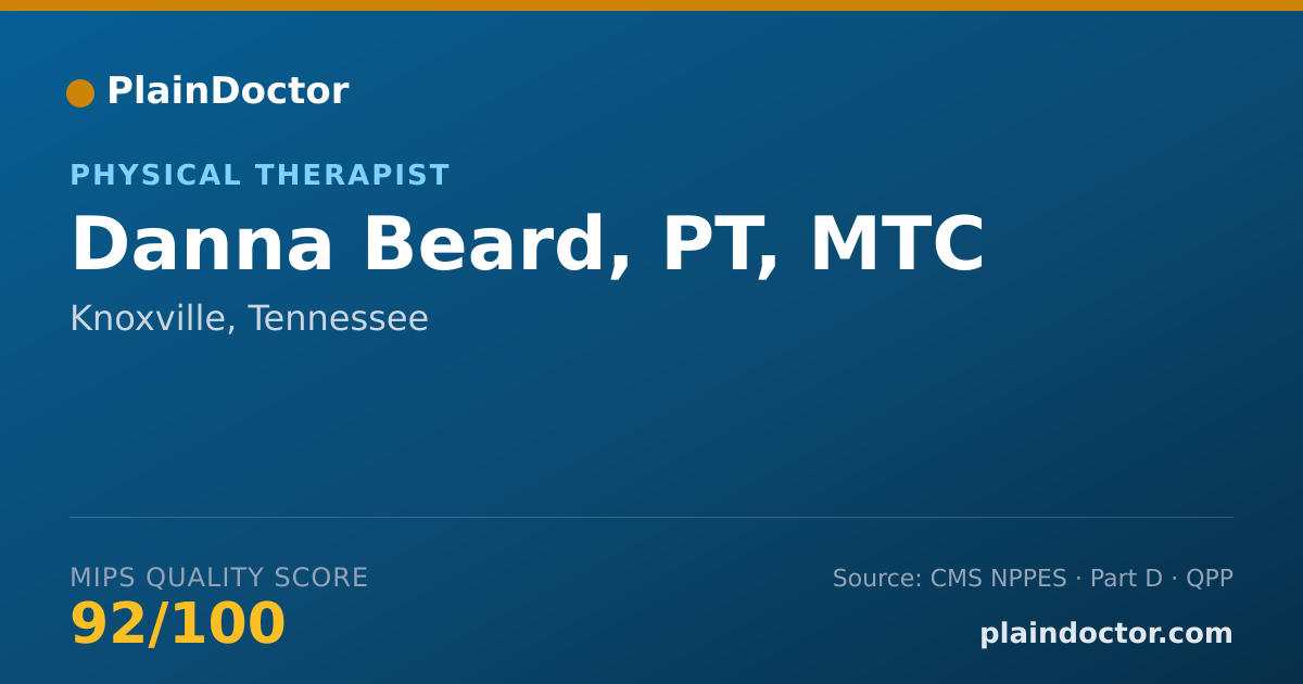 Shareable card for Danna Beard, PT, MTC - Physical Therapist, Knoxville, TN