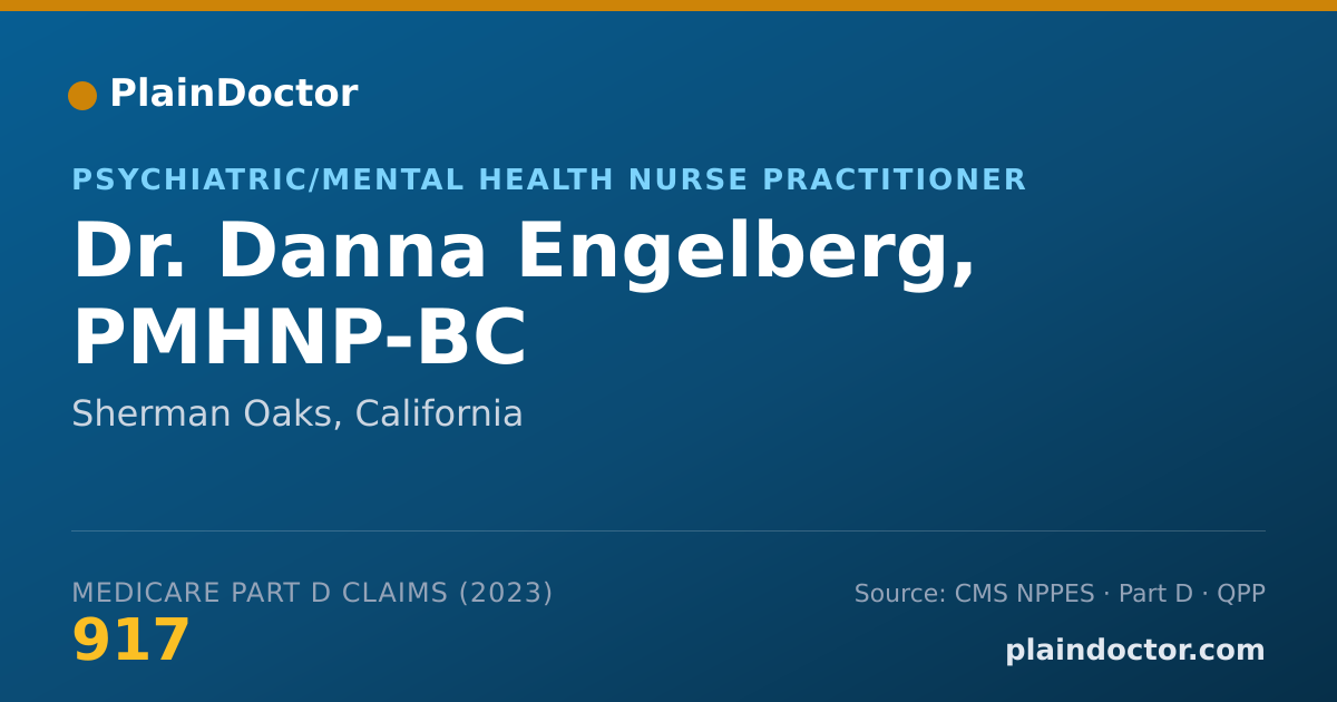 Shareable card for Danna Engelberg, PMHNP-BC - Psychiatric/Mental Health Nurse Practitioner, Sherman Oaks, CA