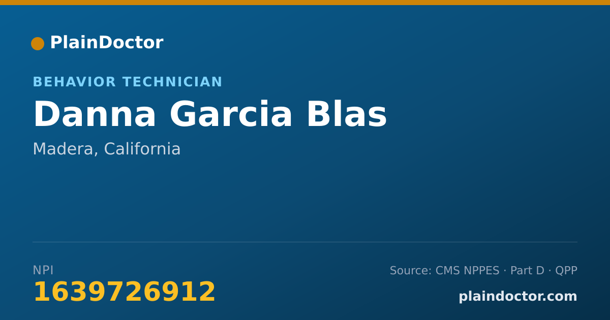 Shareable card for Danna Garcia Blas - Behavior Technician, Madera, CA