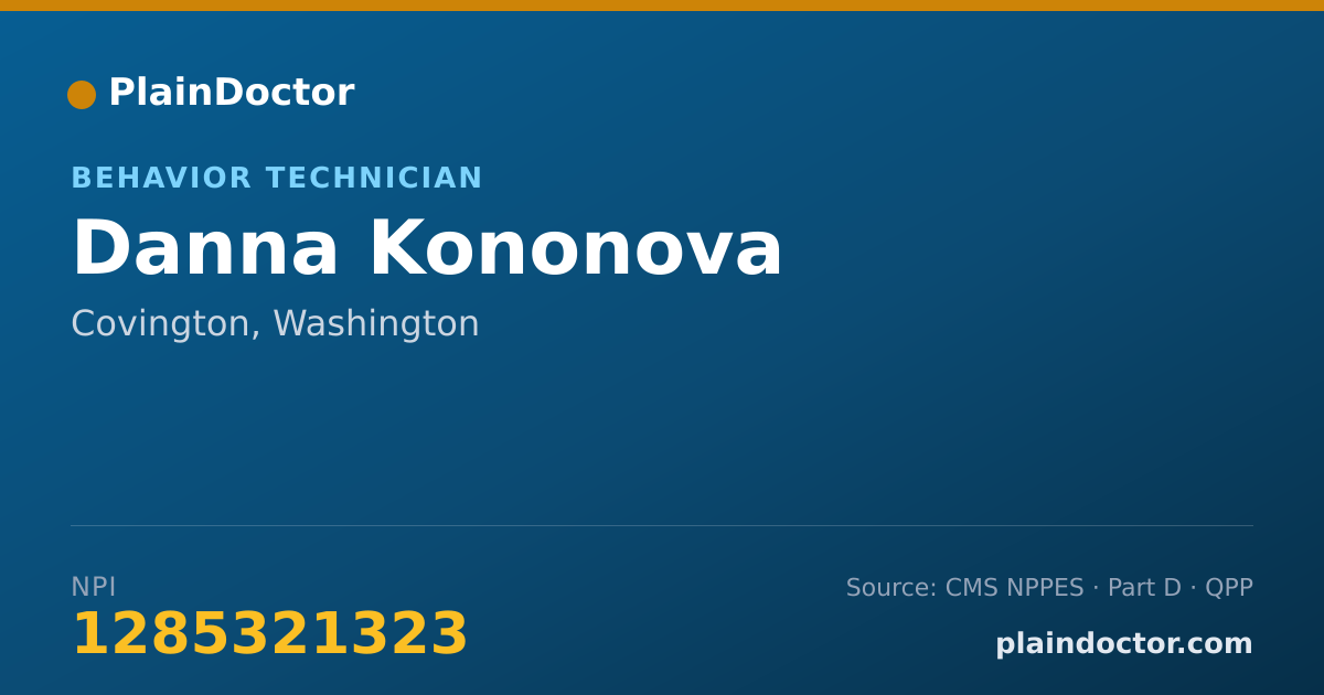 Shareable card for Danna Kononova - Behavior Technician, Covington, WA