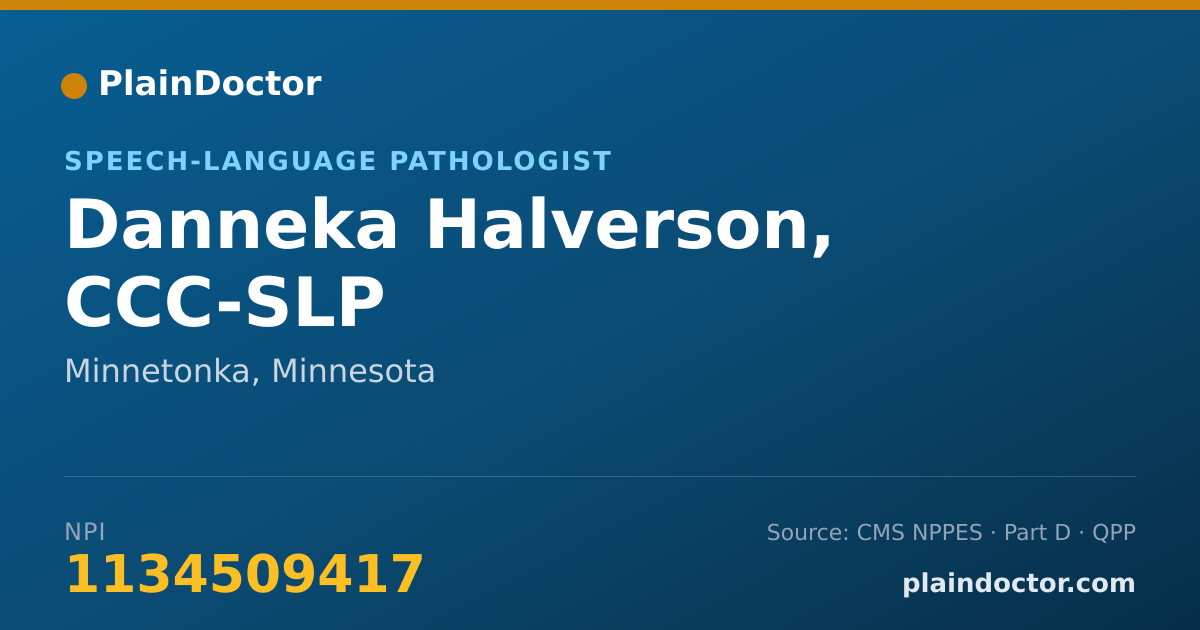 Shareable card for Danneka Halverson, CCC-SLP - Speech-Language Pathologist, Minnetonka, MN