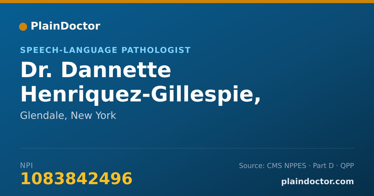 Shareable card for Dannette Henriquez-Gillespie, MA, CCC-SLP - Speech-Language Pathologist, Glendale, NY