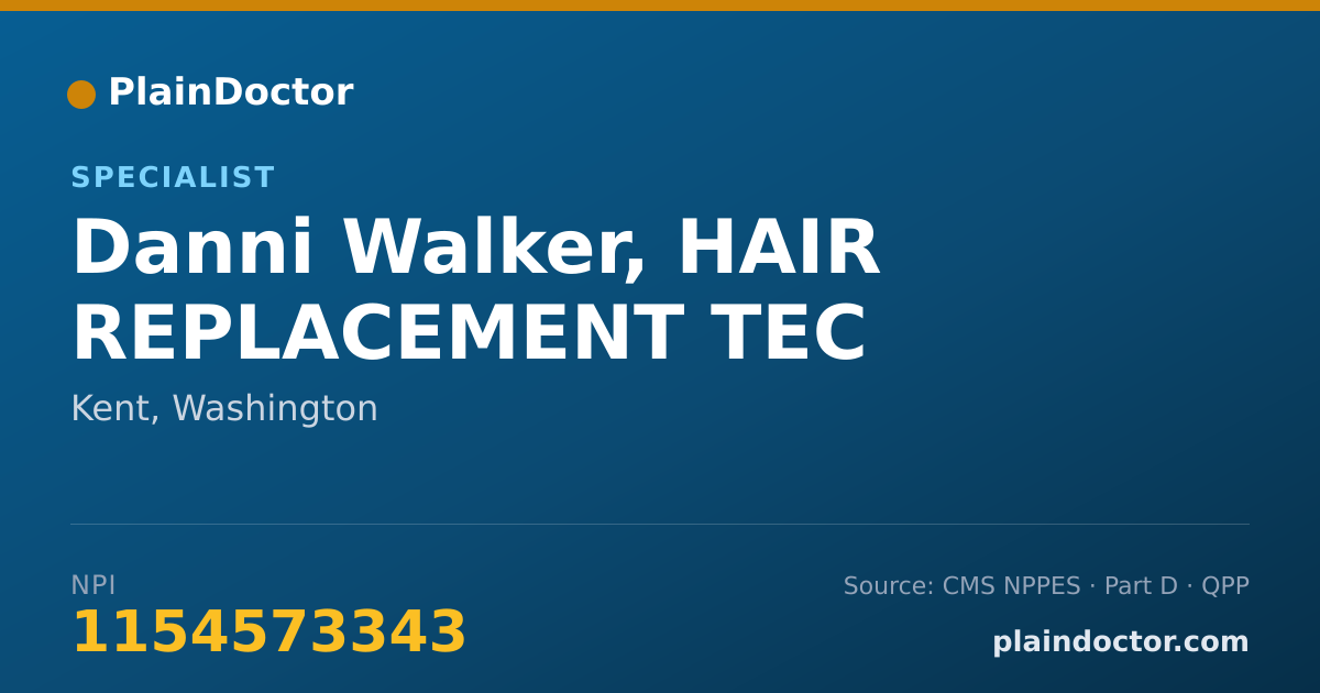 Shareable card for Danni Walker, HAIR REPLACEMENT TEC - Specialist, Kent, WA