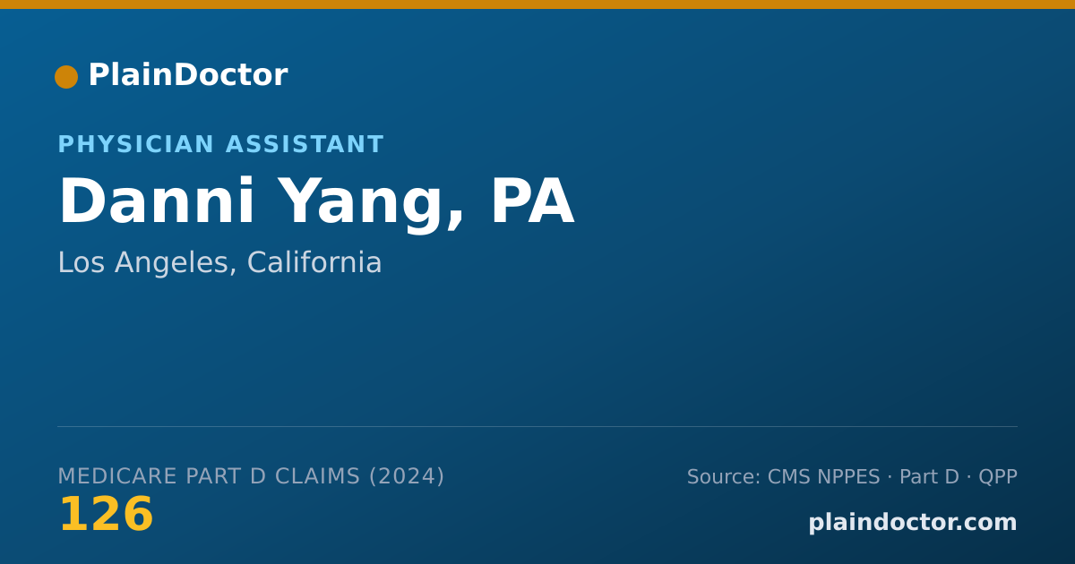 Shareable card for Danni Yang, PA - Physician Assistant, Los Angeles, CA