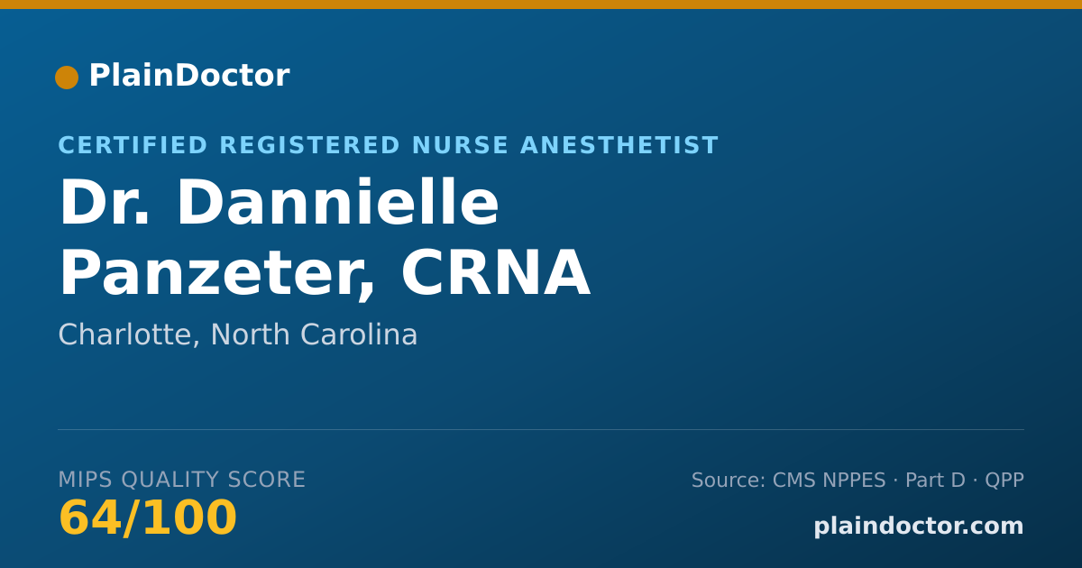 Shareable card for Dannielle Panzeter, CRNA - Certified Registered Nurse Anesthetist, Charlotte, NC