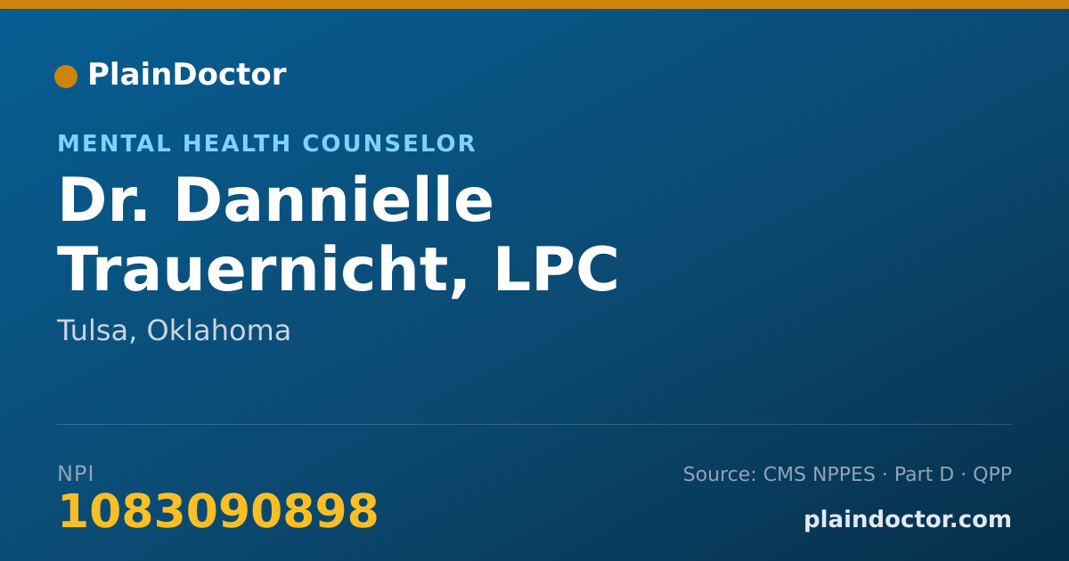 Shareable card for Dannielle Trauernicht, LPC - Mental Health Counselor, Tulsa, OK