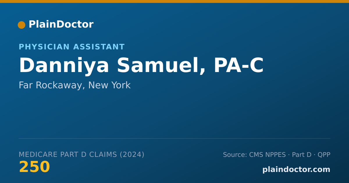 Shareable card for Danniya Samuel, PA-C - Physician Assistant, Far Rockaway, NY