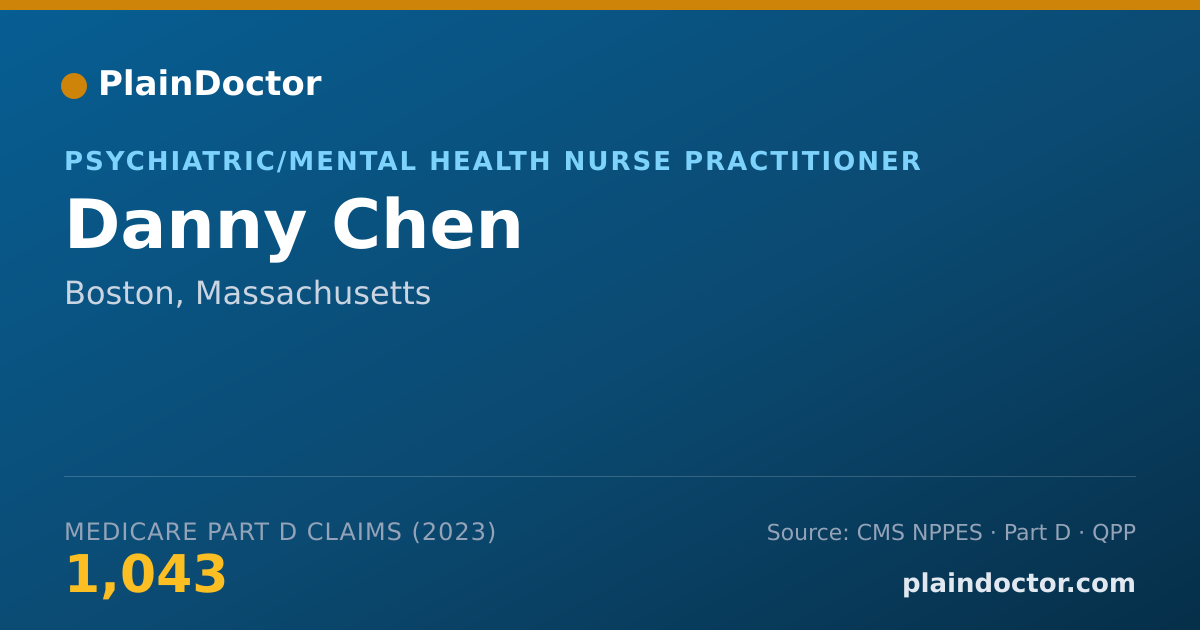 Shareable card for Danny Chen - Psychiatric/Mental Health Nurse Practitioner, Boston, MA