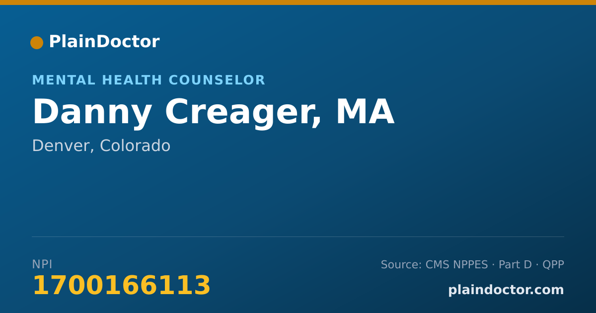 Shareable card for Danny Creager, MA - Mental Health Counselor, Denver, CO