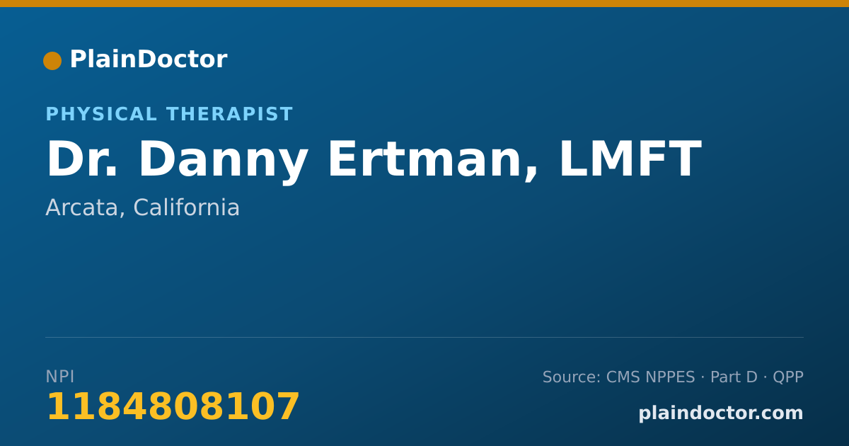 Shareable card for Danny Ertman, LMFT - Physical Therapist, Arcata, CA