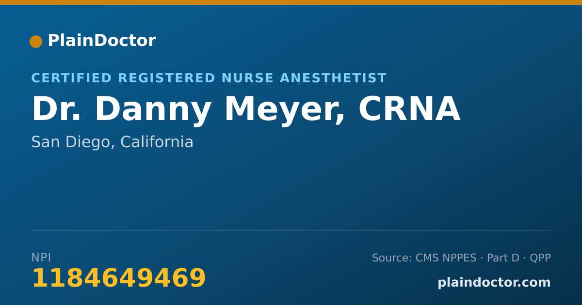 Shareable card for Danny Meyer, CRNA - Certified Registered Nurse Anesthetist, San Diego, CA