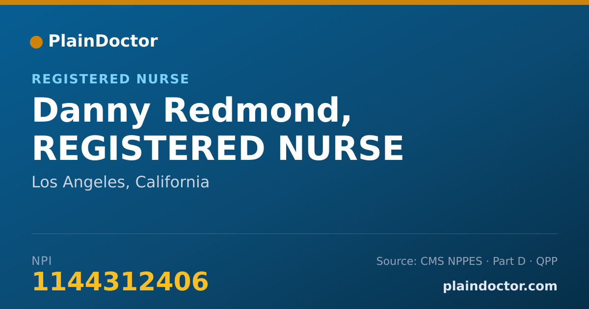 Shareable card for Danny Redmond, REGISTERED NURSE - Registered Nurse, Los Angeles, CA