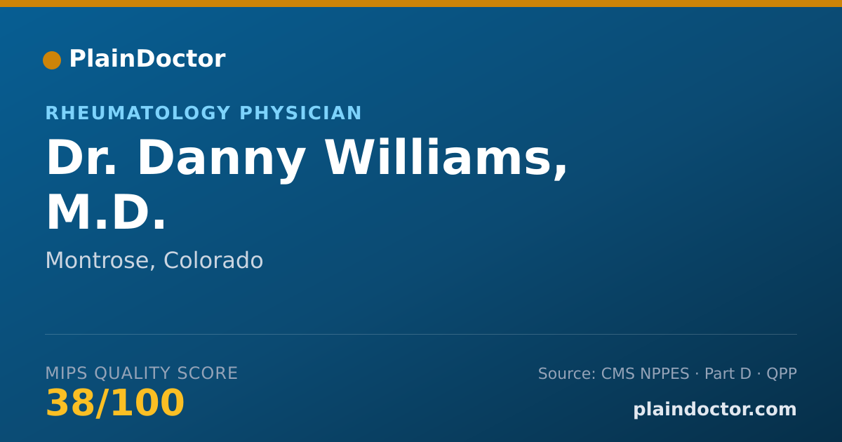Shareable card for Danny Williams, M.D. - Rheumatology Physician, Montrose, CO